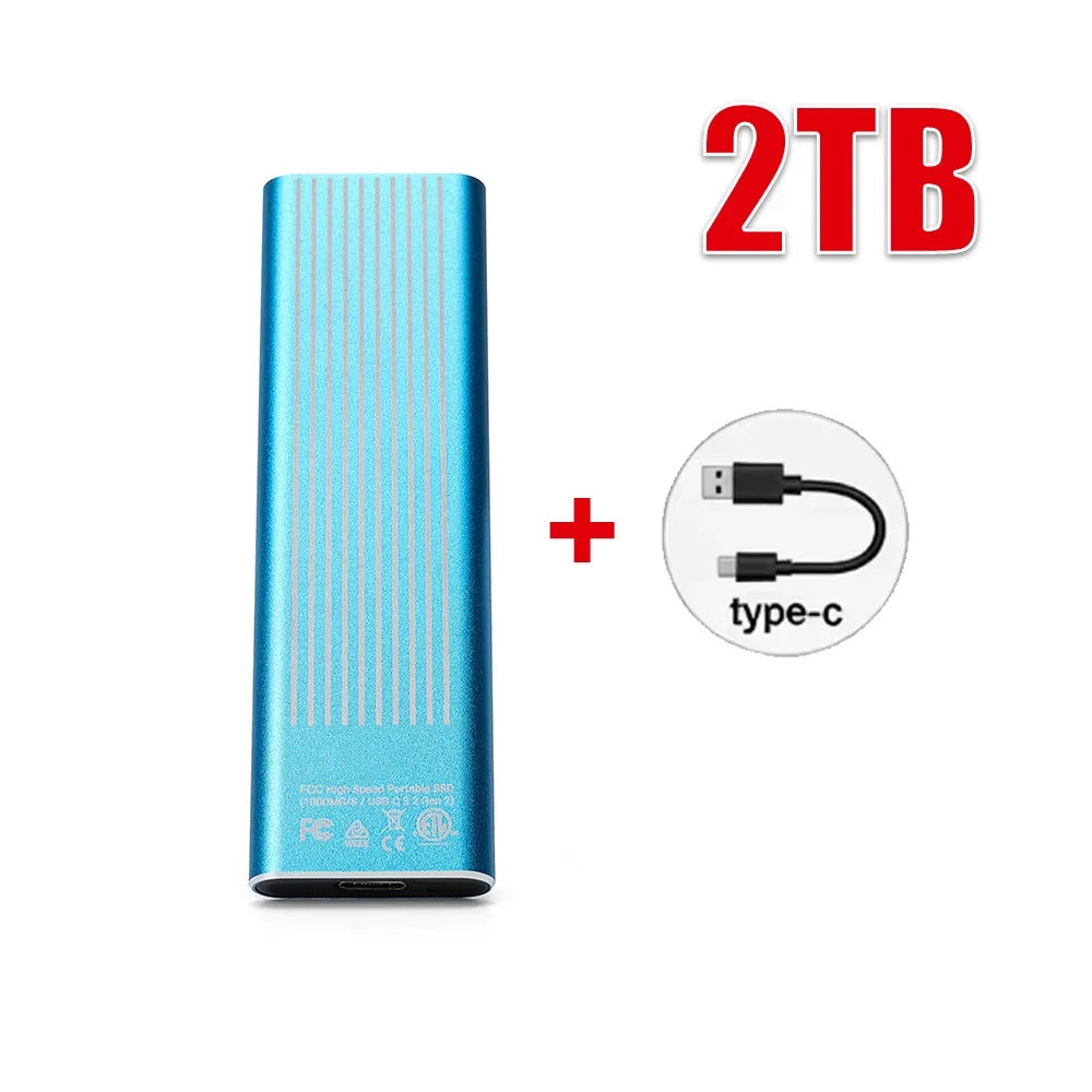 High Speed External Portable SSD 6TB 12TB Plug and Play Mobile Hard Drive Compatible with Windows IOS Android DevicesHigh Speed