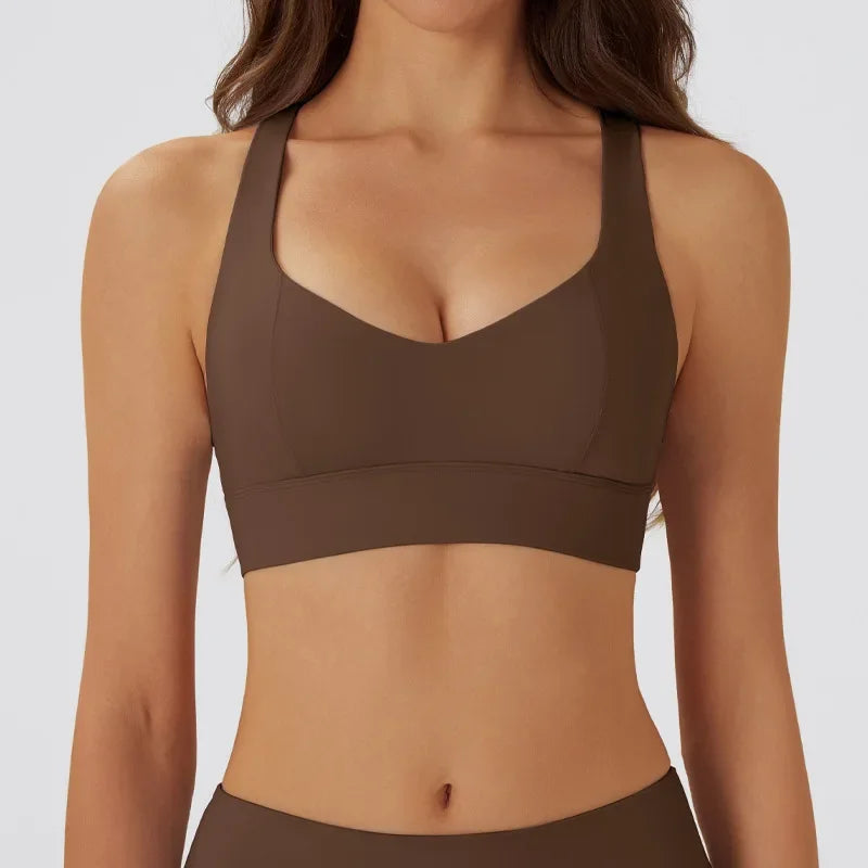 High-Support Push-Up Halter Yoga Bra Top