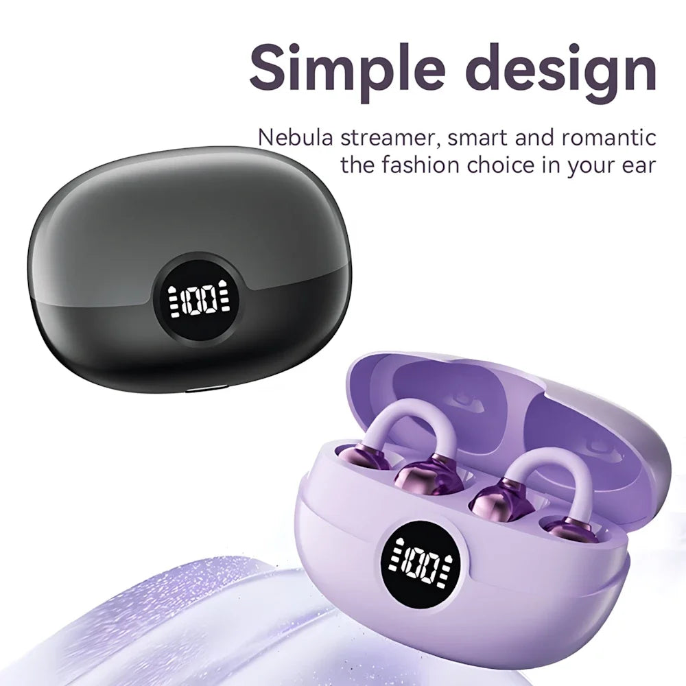Open Wireless Earphone Fashion Plated Ear Clip Bluetooth Headset 9D Surround Stereo 0 Delay Long Battery Life Game Condenser Mic