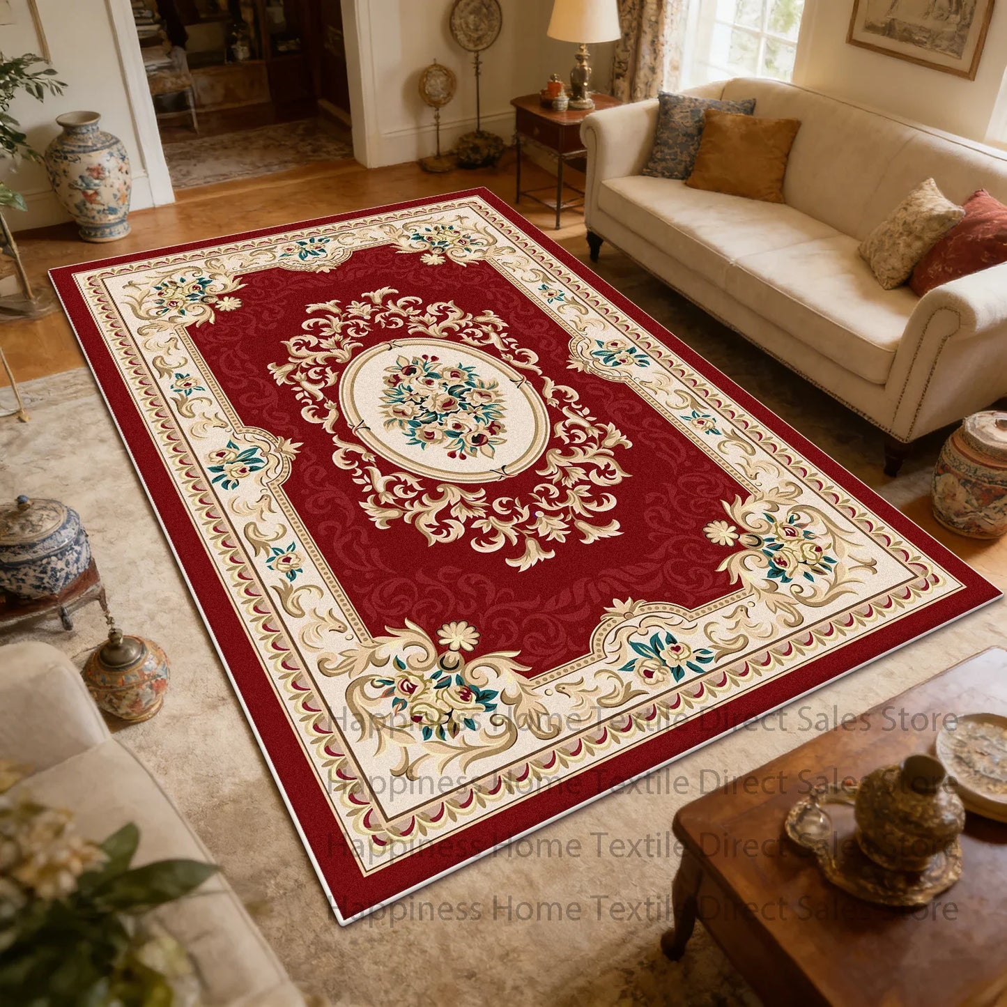 Persian Retro Large Living Room Sofa Carpet Antiskid Machine Washable Decoration Bedroom Large Size Rug Soft Parlor Luxury Mat
