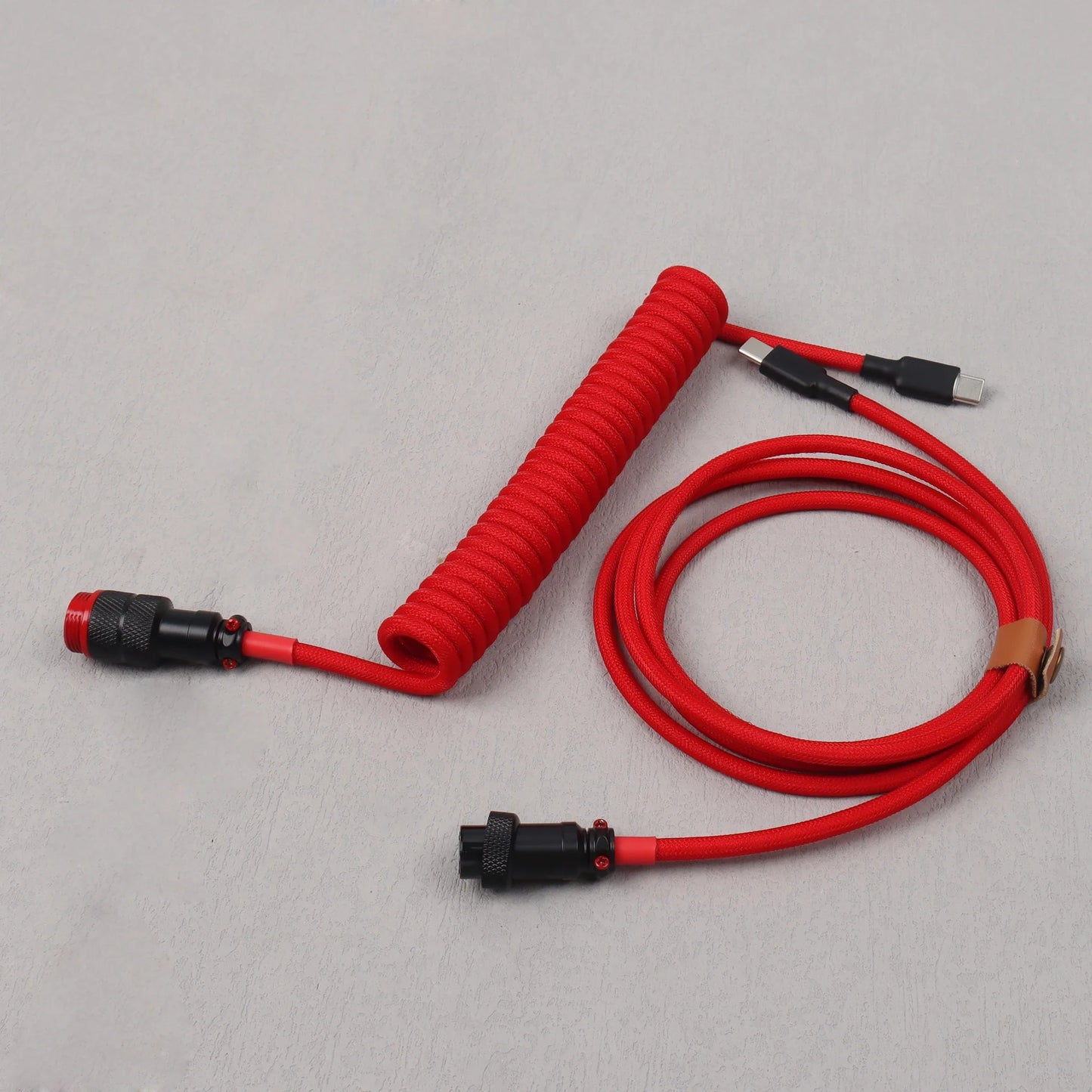 Mechanical Keyboard Type C to C End Coiled Cables with Detachable Aviator Connector Gaming Keyboard Wire