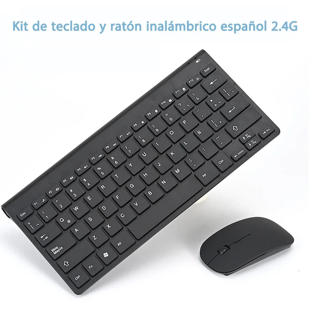 New Spanish Keyboard Wireless Mouse For Game PC Player TV Spanish Keyboard and Mouse Set 78Keys Gaming Keyboard Dropshipping