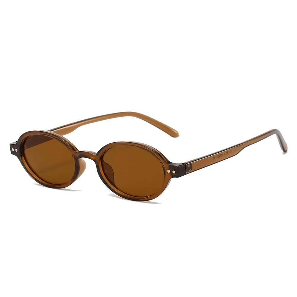 New Small Oval Women Sunglasses Men Sun Glasses Retro Female Shades Clear Lenses Eyewear Lady Trendy UV400