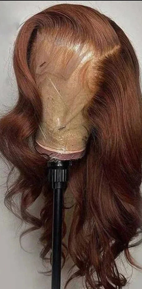 Pelucas de Cabello Humano con Encaje Frontal 13x4 Marrón Chocolate HD para Mujeres Ondas Corporales Transparente 360 Pelucas Frontales Completas de Encaje en Liquidación