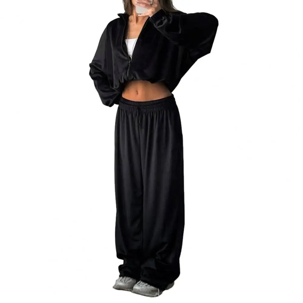Casual Pants Suit 2026 Spring Autumn Cardigan Sweatshirts Sports Women Fashion Street Long-sleeved Jacket Trousers Two-piece Set