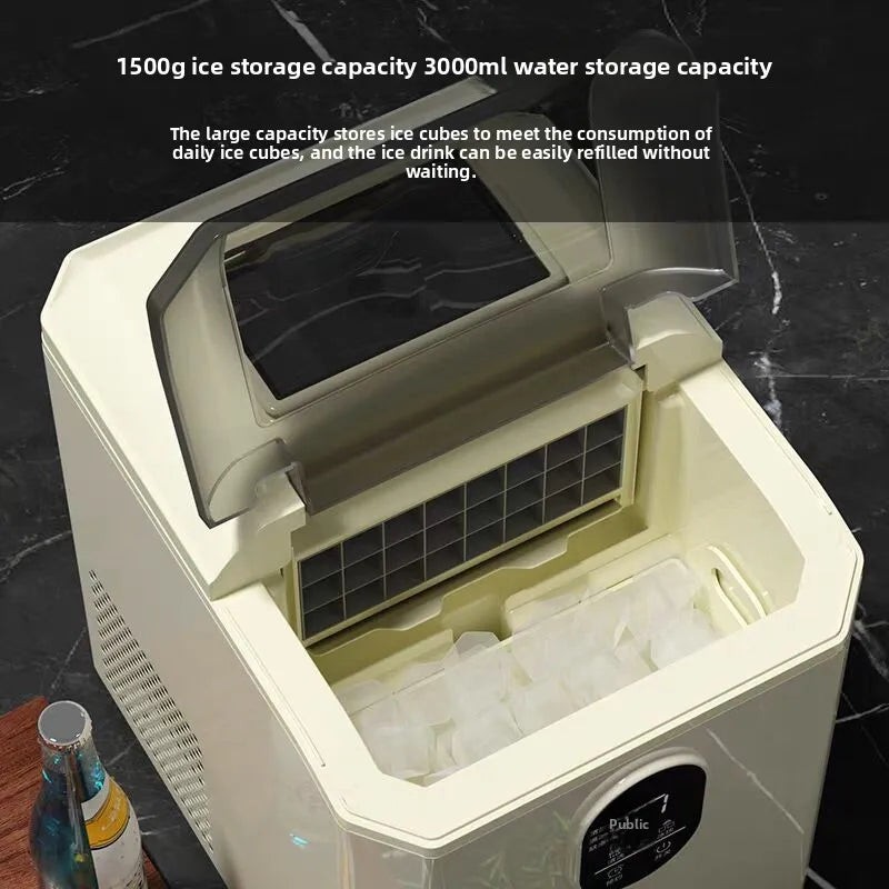 Household Portable Ice Maker, 24 ice Cubes In 9 Minutes, Self-Cleaning, Very Suitable For Kitchen/Office/Bar Energy Efficient