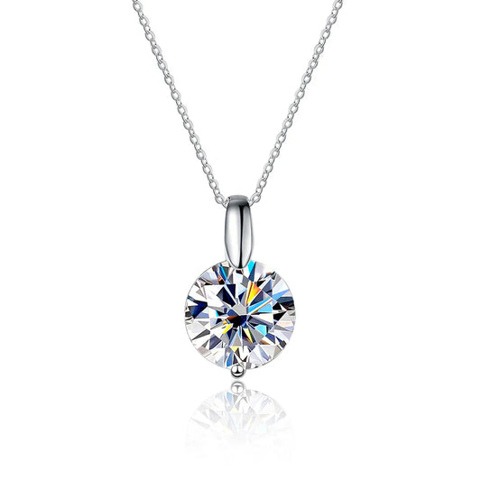 VVS1 D Round Cut Moissanite Pendant Necklace for Women