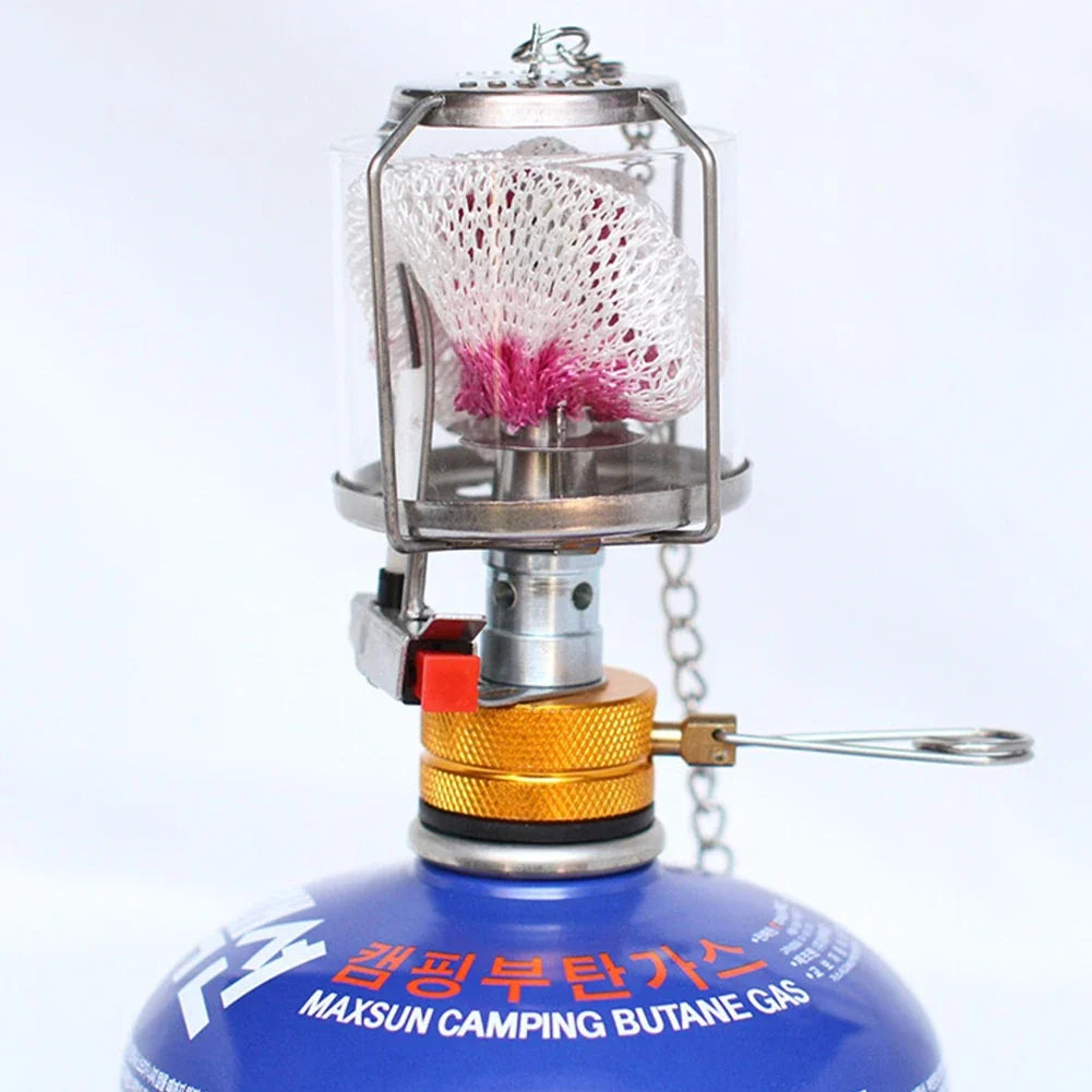 1 Set Gas Lamp Outdoor Camping Lantern Tent Lamp Hanging Glass Lamp