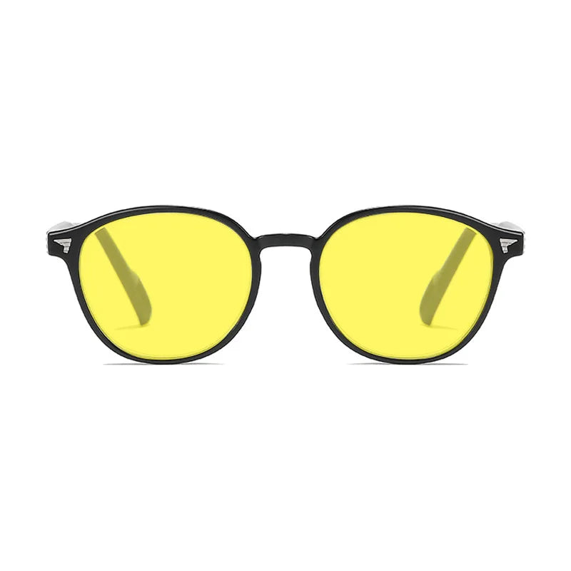 Round Frame Yellow Lens Night Vision Glasses for Men Women Ultralight Blue Light Blocking Eye Protection Eyewear for Driving
