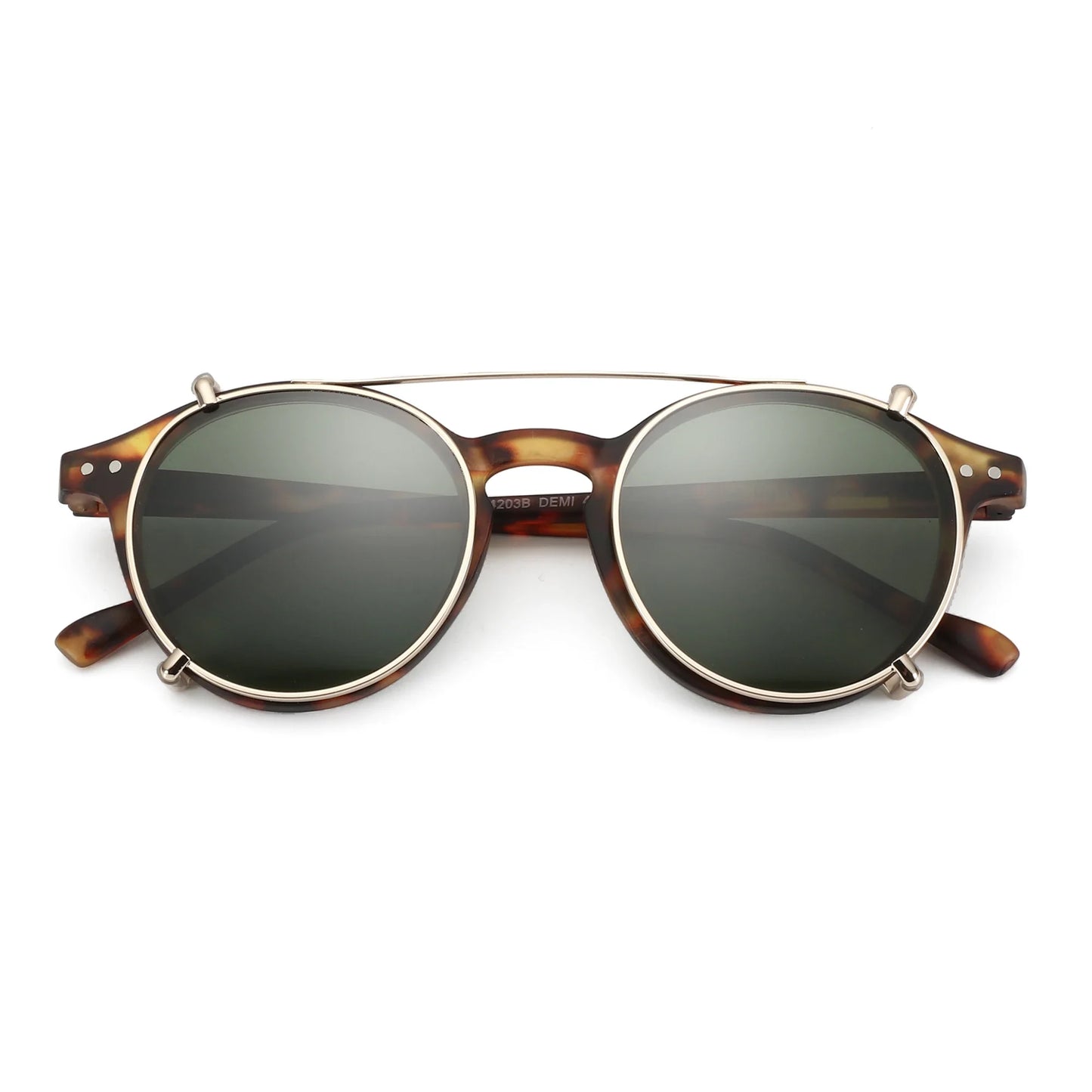 ZENOTTIC-Steampunk Style Clip On Sunglasses for Men Women Anti Blue Light Glasses+Polarized Clip Fashion/Retro Computer Eyewear