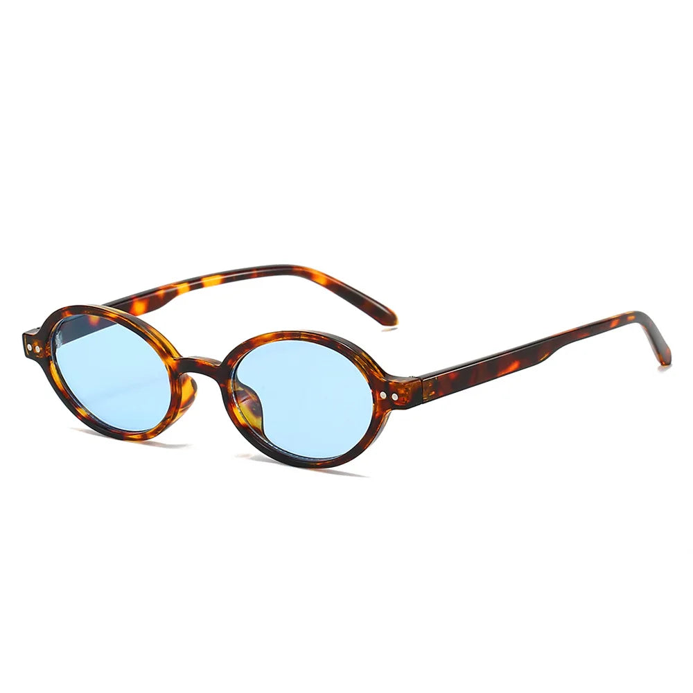 New Small Oval Women Sunglasses Men Sun Glasses Retro Female Shades Clear Lenses Eyewear Lady Trendy UV400