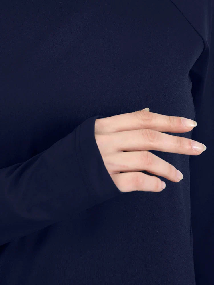 Conjunto deportivo musulmán para mujer, tops y pantalones lisos islámicos (incluye hiyab)