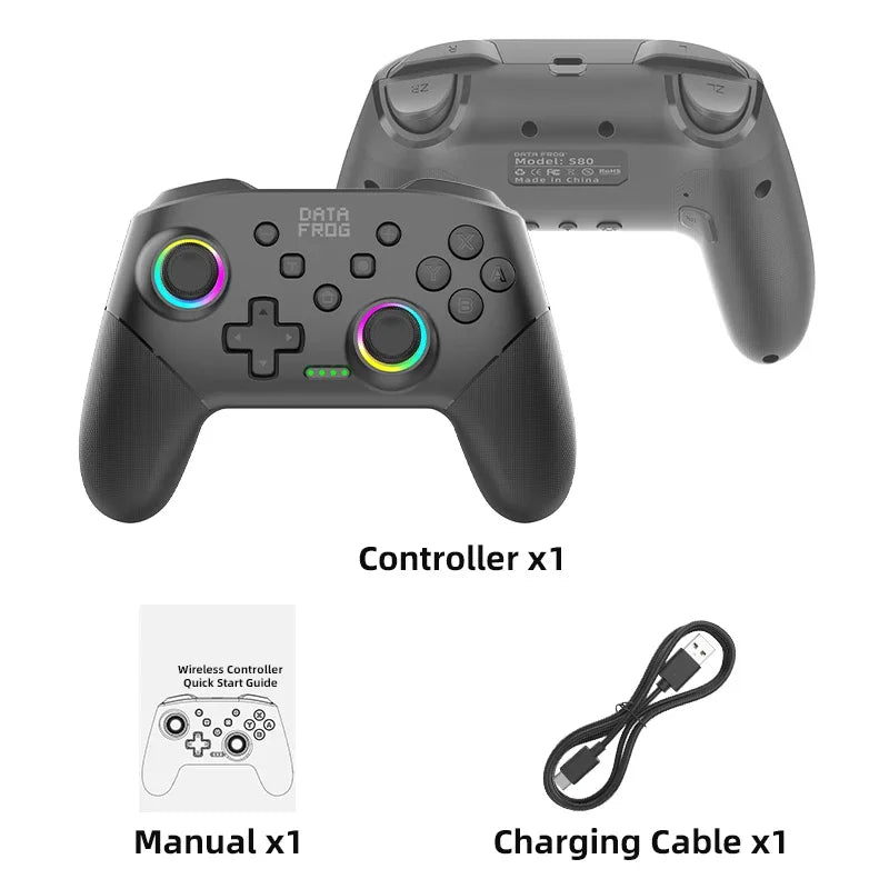 DATA FROG Wireless Game Controller for Switch / OLED / Lite / Switch 2 Console Programmable Joystick Gamepad for PC