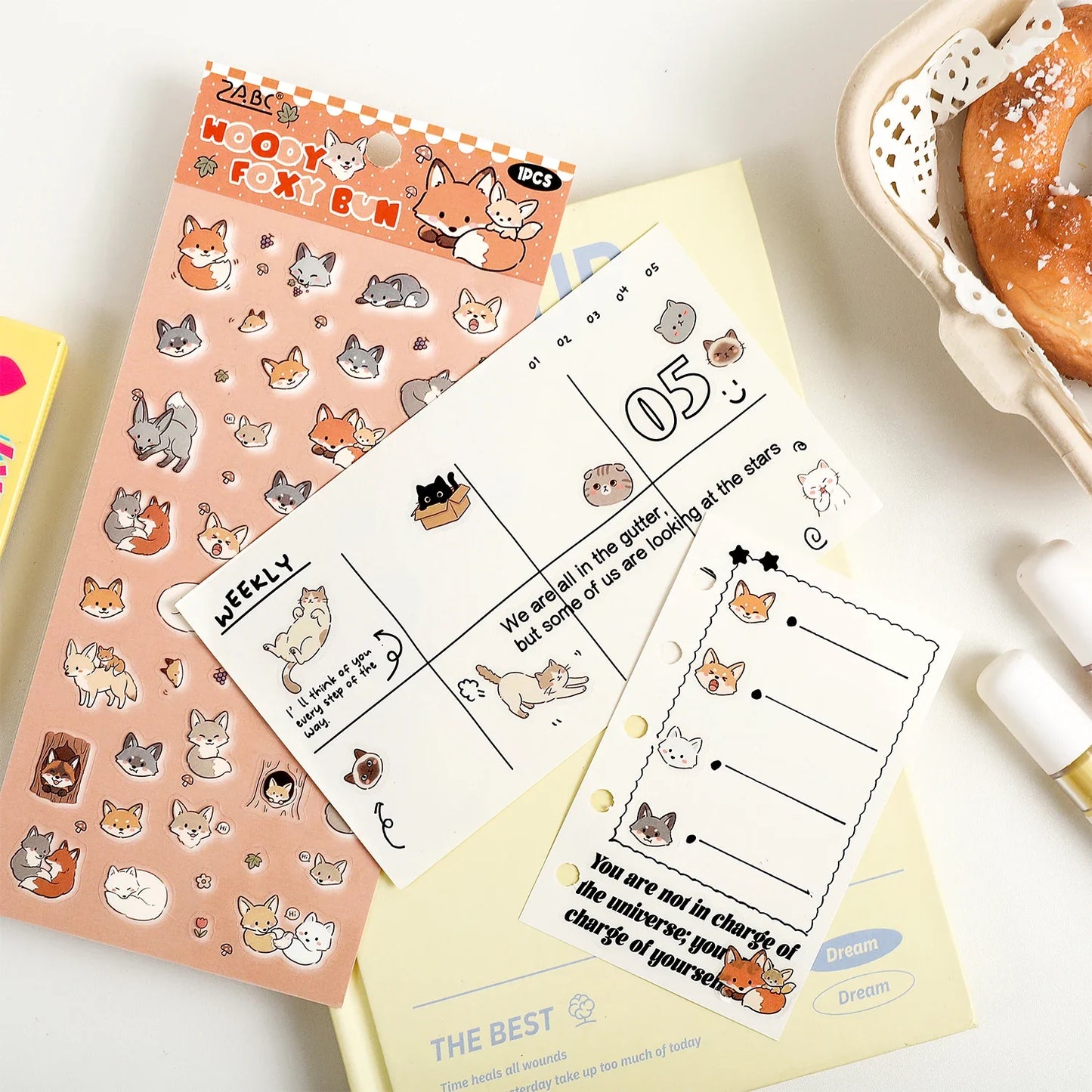 1 Sheet Kawaii Pet Clear PET Sticker, Mini Dog Cat Panda Rabbit