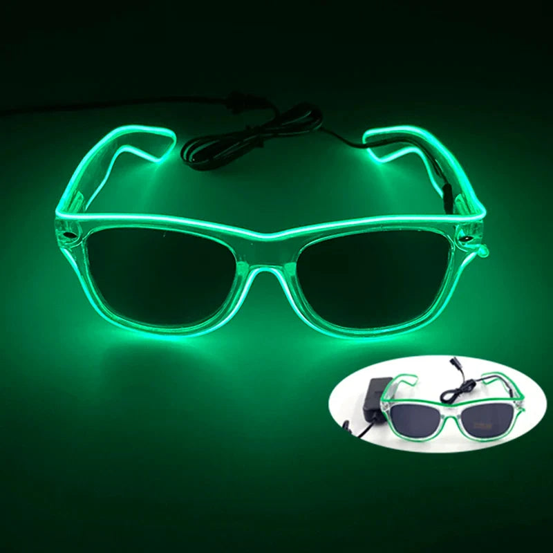 Halloween Funny Sunglasses Personalized Eyewear Alien Style Glasses Luminous Neon Glasses For Rave Festival Club Party Props