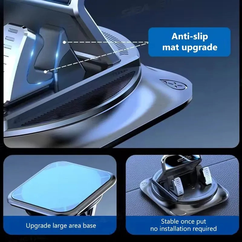 Car Phone Mount Anti Slip Silicone Dashboard Phone Holder 360-Degree Free Rotation Universal Head-Up Navigation Holder