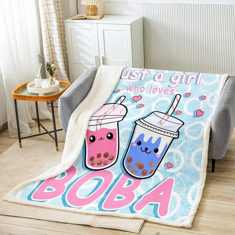 Manta polar de té de burbujas
