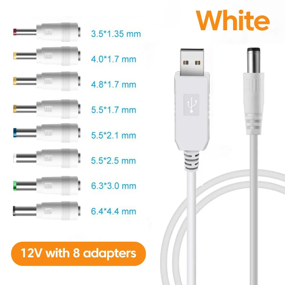 Elough WiFi to Power bank Cable Connector USB DC 5V to 12V Cable Boost Converter Step-up Cord For Wifi Router Modem Fan Speaker