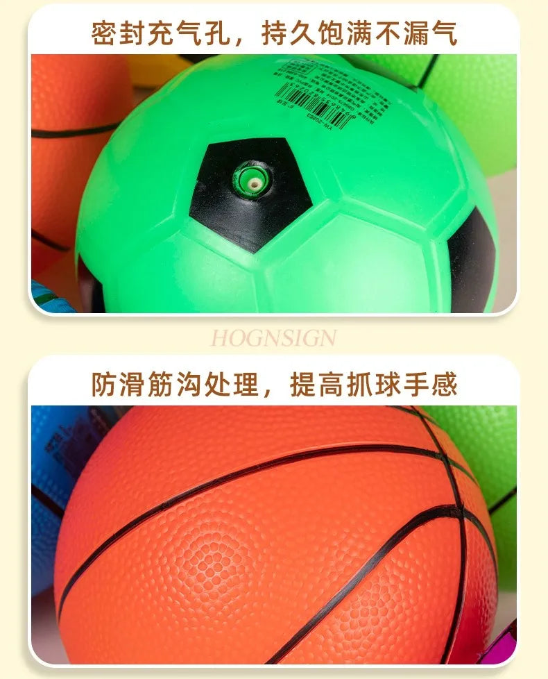 Children's elastic small leather ball, baby racket, basketball, kindergarten, outdoor ball toys for babies