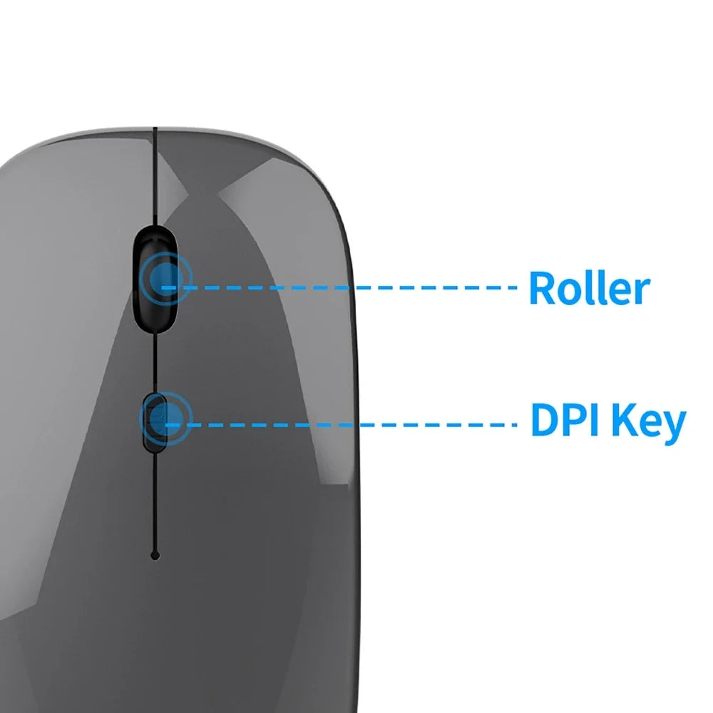 2.4G Wireless & Bluetooth Rechargeable Ultra-Thin Keyboard Mouse Set for Computer, Office, Gaming, iPad - Silent Slim Design