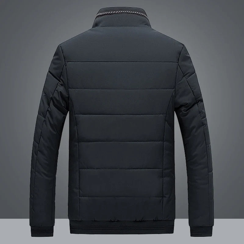 Puffer Jacket Mens Fleece Lined Thick Parkas Stand Collar Jacket Men's Coat Winter Warm Thick Coat Quilted Padded Jacket Outwear