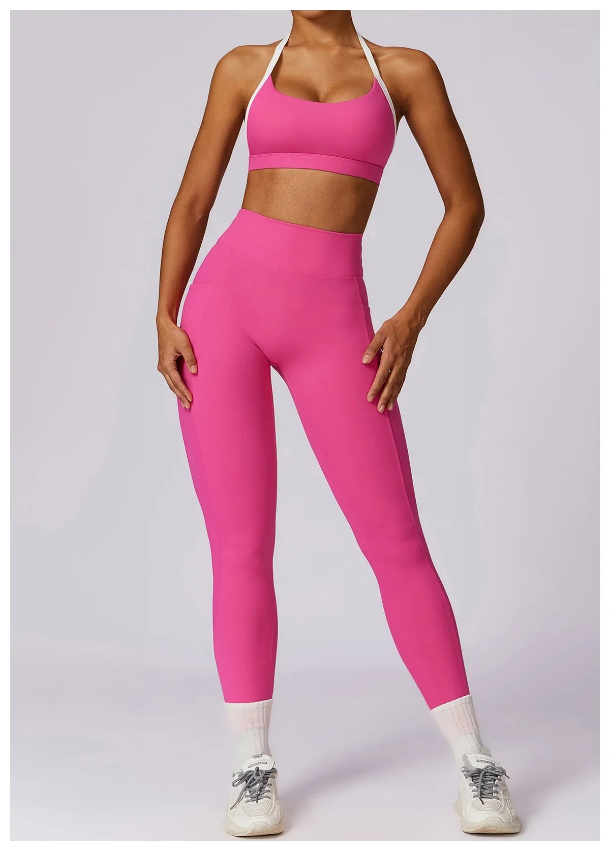 2-Piece Activewear Set – Long Sleeve Crop Top & Leggings