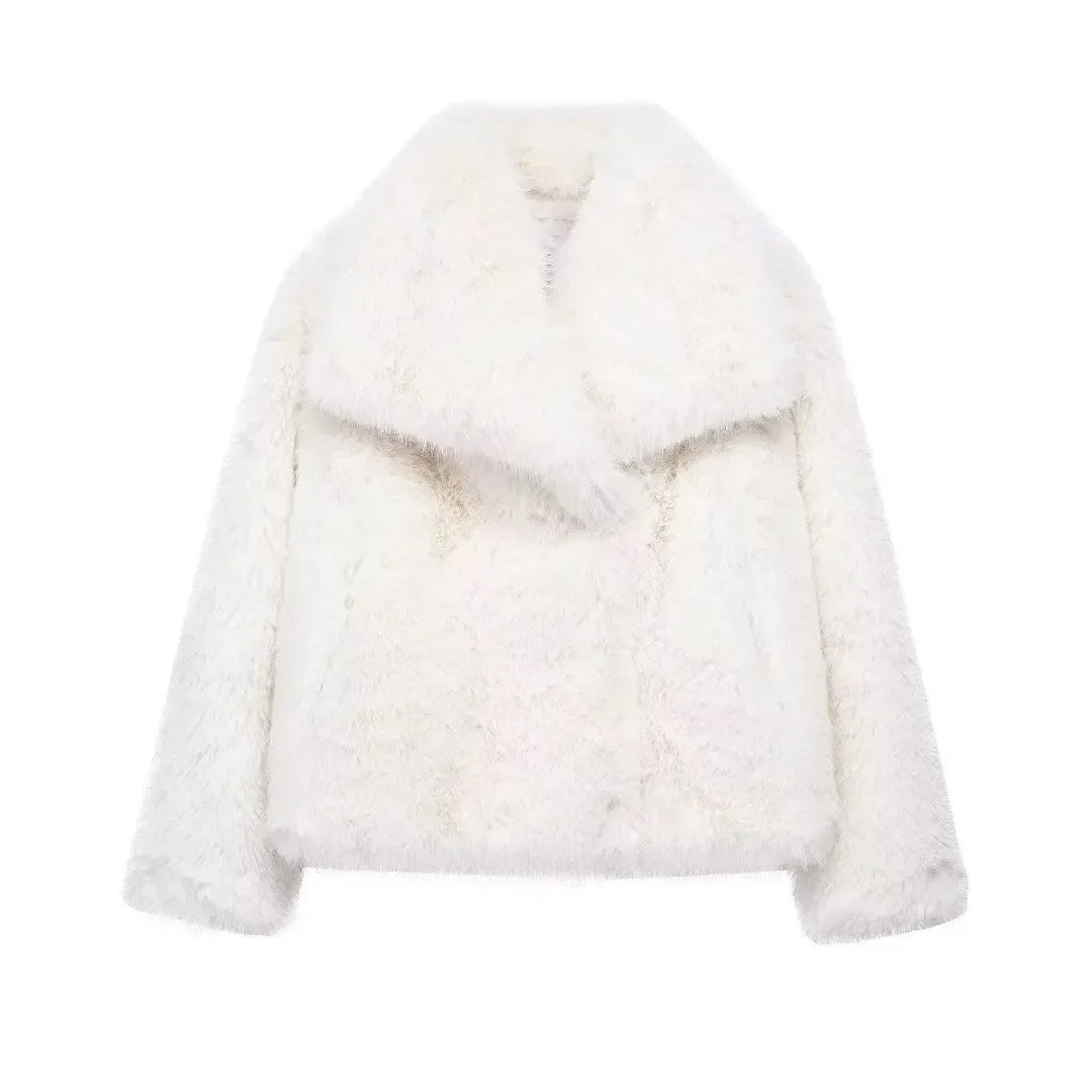 MUJER Faux Fur Hairy Coat Woman Warm Winter Fluffy Coat Women New Plush Jackets for Women Outerwears Luxury Women's Teddy Coats