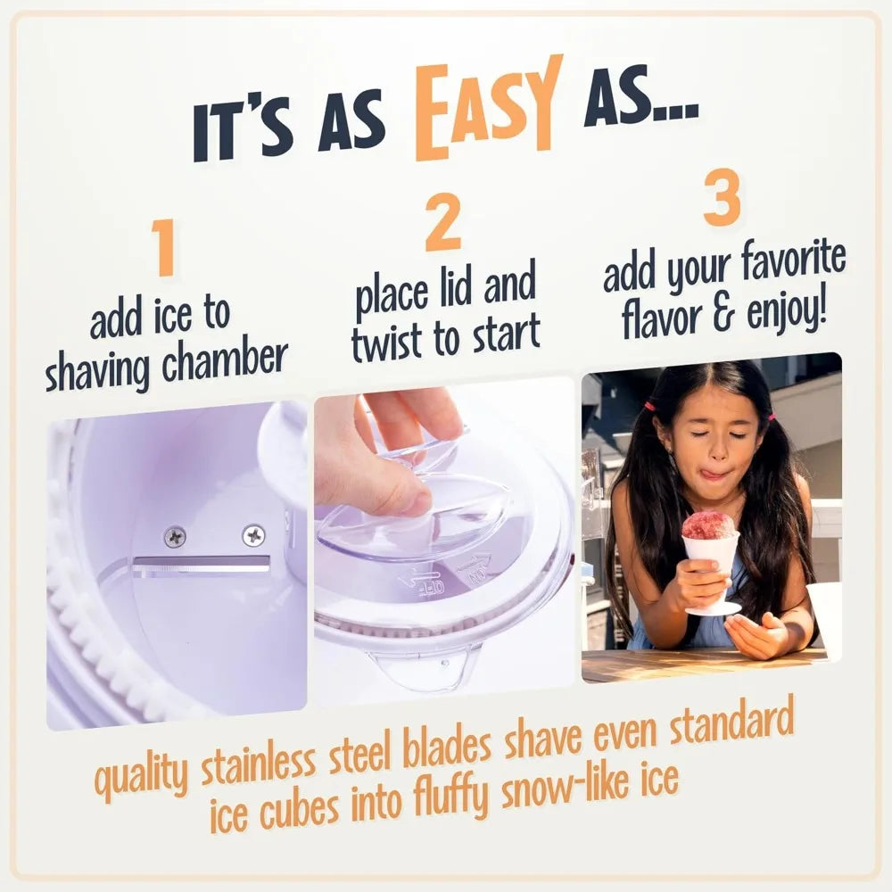 Retro Table Top Snow Cone Machine for Shaved Ice Slushie Maker with Cups and Scoop