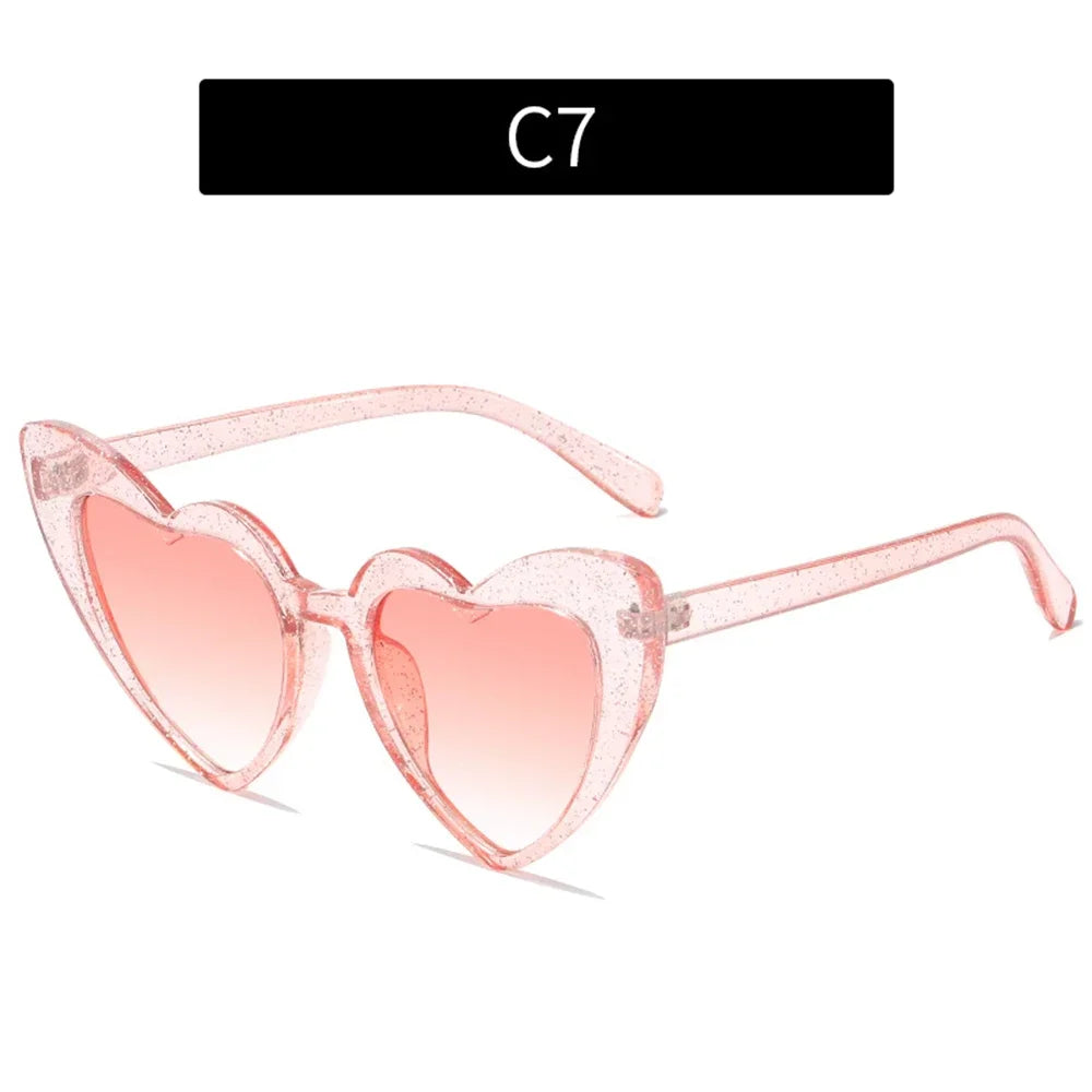 1PC Luxury Heart Shaped Sunglasses Big Frame Love Effect Sun Glasses Retro Women  lana del rey Eyewear UV400 Protection