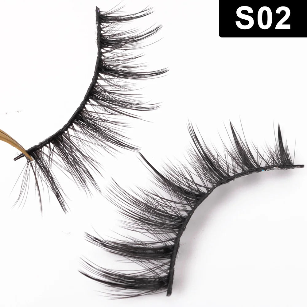 Yiernuo 1/5 Pairs Cosplay Anime Eyelashes Manga Lashes Dramatic Fairy Clusters Lashes Wet Look Lashes