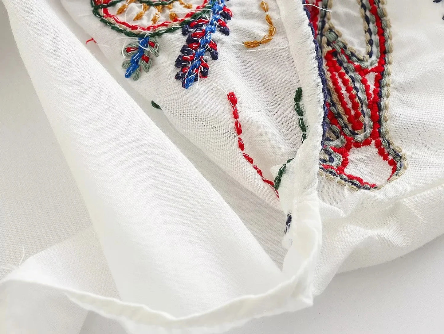 Foridol Marine Organism Embroidery Batwing Sleeve Summer Spring Maxi Skirt Set Cotton White Tassle Dress Set Outfits Button Suit