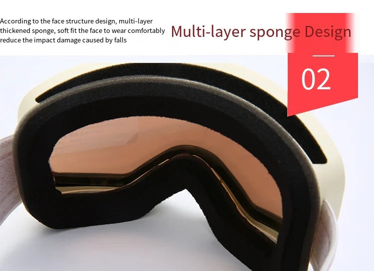 Gafas de esquí y snowboard para mujer y hombre, máscara de esquí con protección UV 400, antiniebla doble cilíndrica para nieve