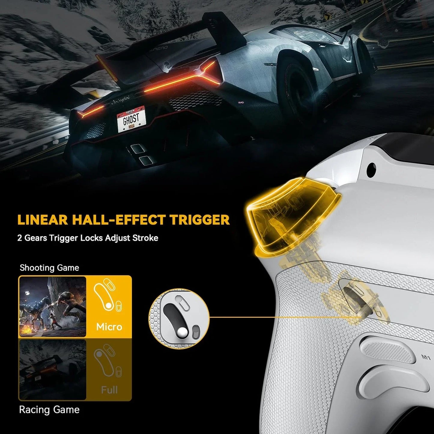 Manba One V2 Wireless Gaming Controller for Switch/PC/iOS/Android Hall Effect Stick RGB Light 1800mAh with Charging Dock