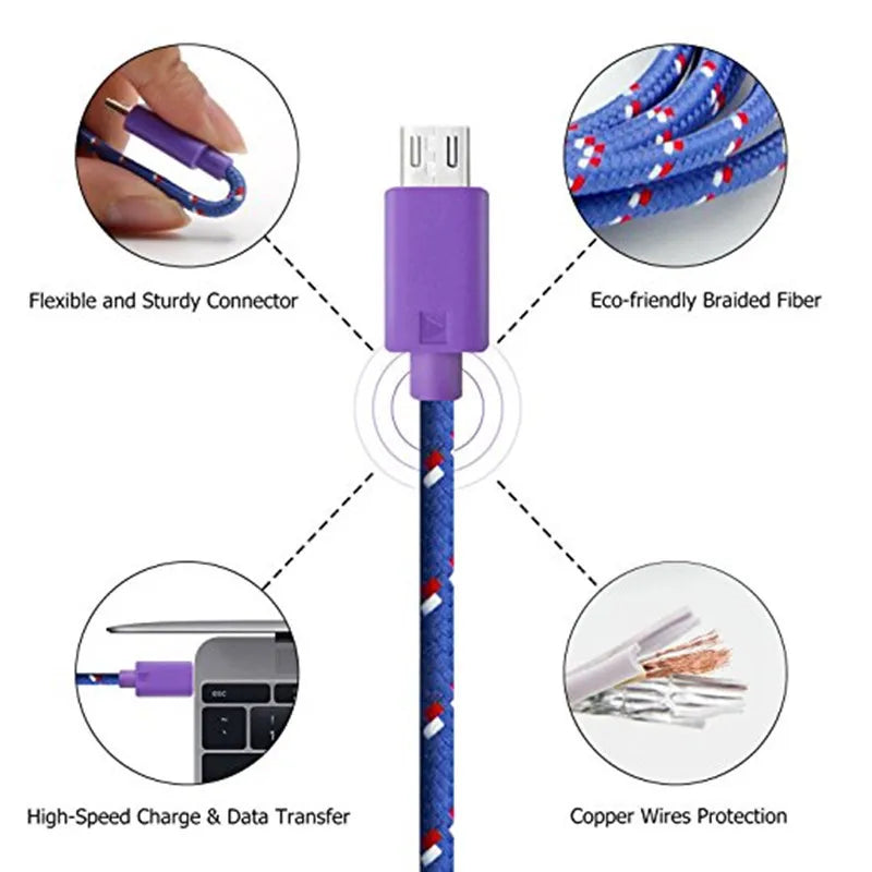 USB C Type C Cable Fast Charging 1m 2m 3m Charger for huawei p9 p10 p20 mate 10 pro lite samsung S9 S10 Plus s8 Note data cable