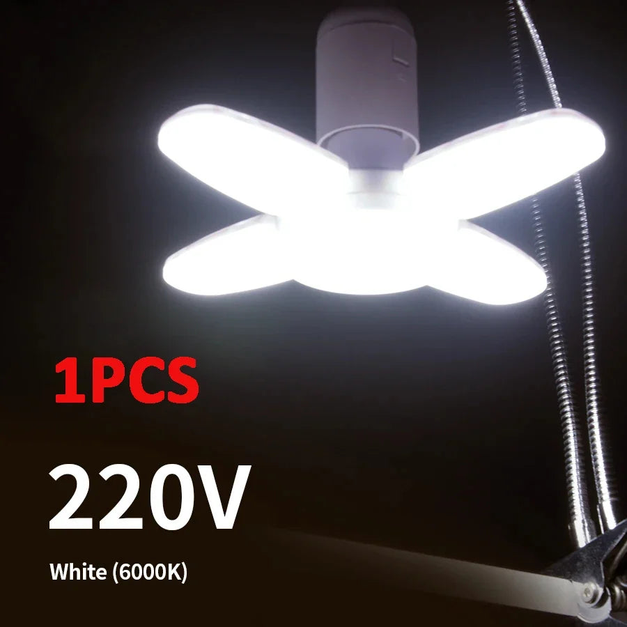 E27 Fan Shape LED Bulb AC220V 28W Foldable Led Light Bulb Lampada For Home Living Room Warehouse Garage Ceiling Light