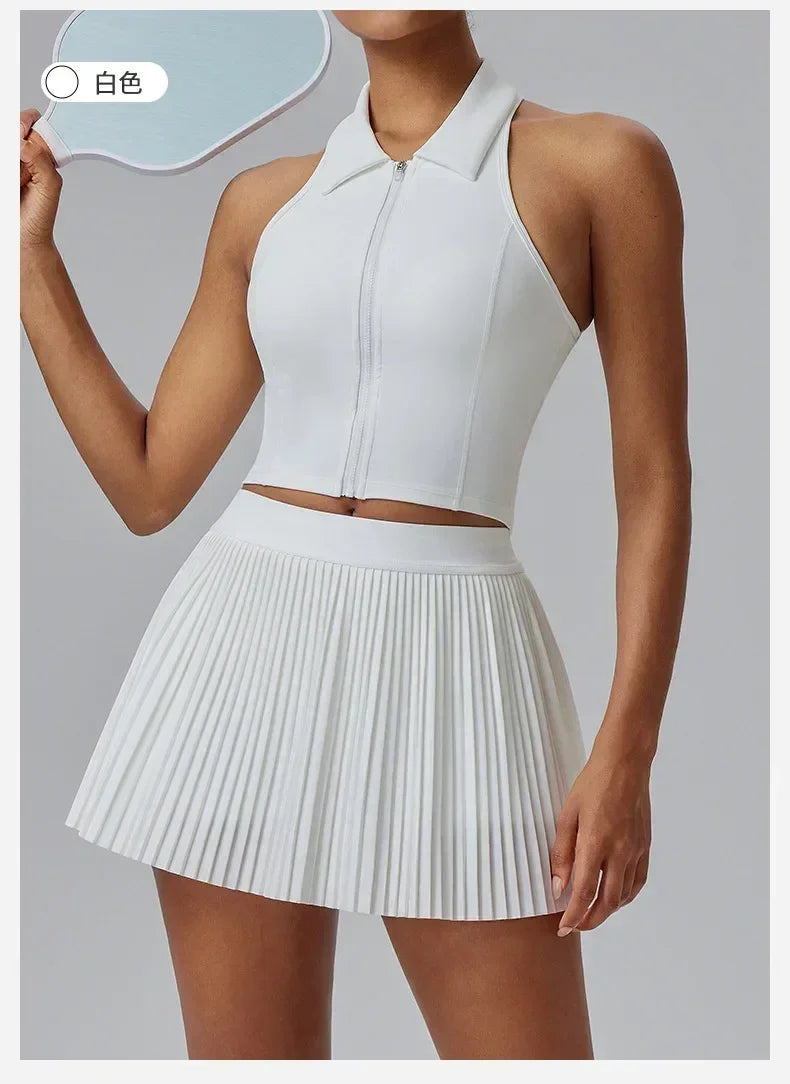 Falda deportiva floral con descuento para mujer, de secado rápido, bádminton, tenis, pantalón, falda, fitness, falda plisada de medio cuerpo con pantalón corto