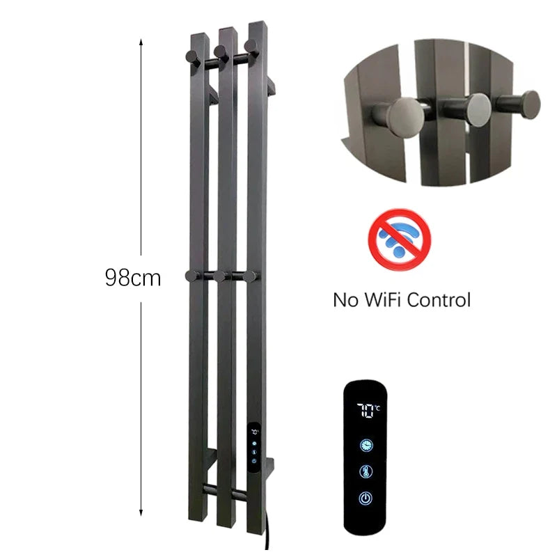 OXG Electric Heated Towel Rack Wall Mounted Bathroom Towel Warmer Dryer Heater 3 Bars Timer Touch Control WiFi Energy Saving