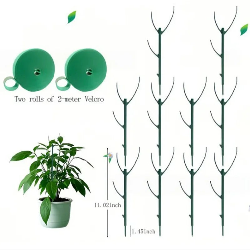 10pcs Monstera Plant Support Set Stackable Tall Poles with Ties