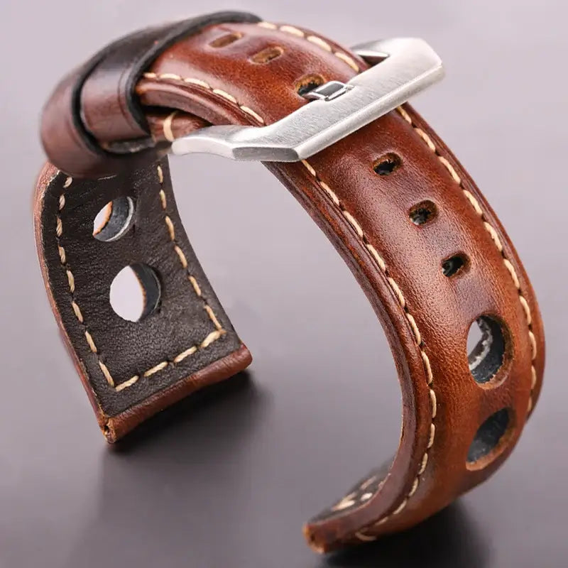 Samsung Galaxy Watch 7, 6, 5, 4 & FE Three-Hole Rally Leather Band