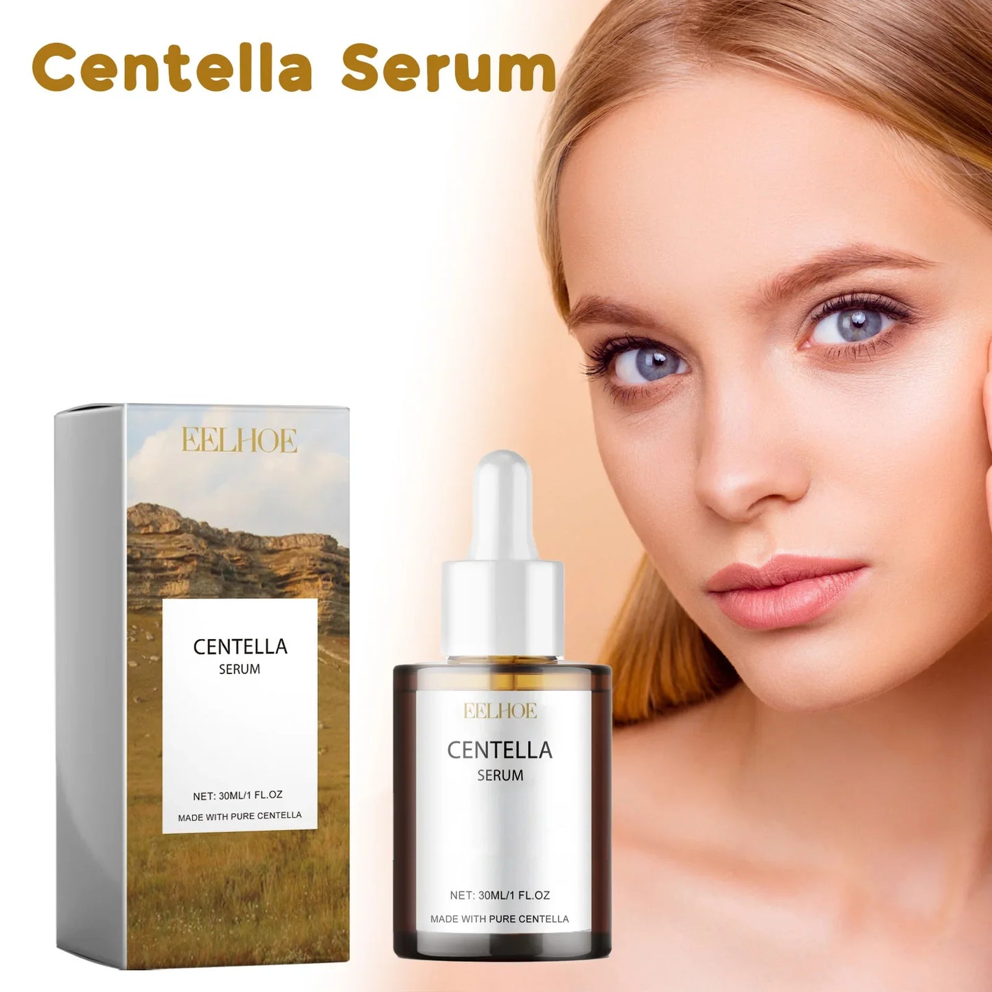 Centella Serum Nourish Improvement Dry Skin Smoothing Tightening Brightening Moisturizing Hyaluronic Acid Face Essence Skin Care