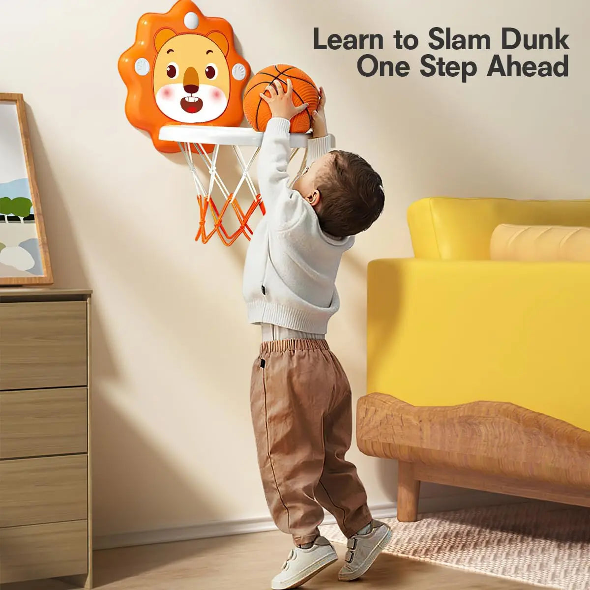 Indoor Mini Basketball Hoop for Toddlers Kids Boys Bedroom,Adjustable Height,Christmas Birthday Gifts Toy for Boys,Toddler Toys