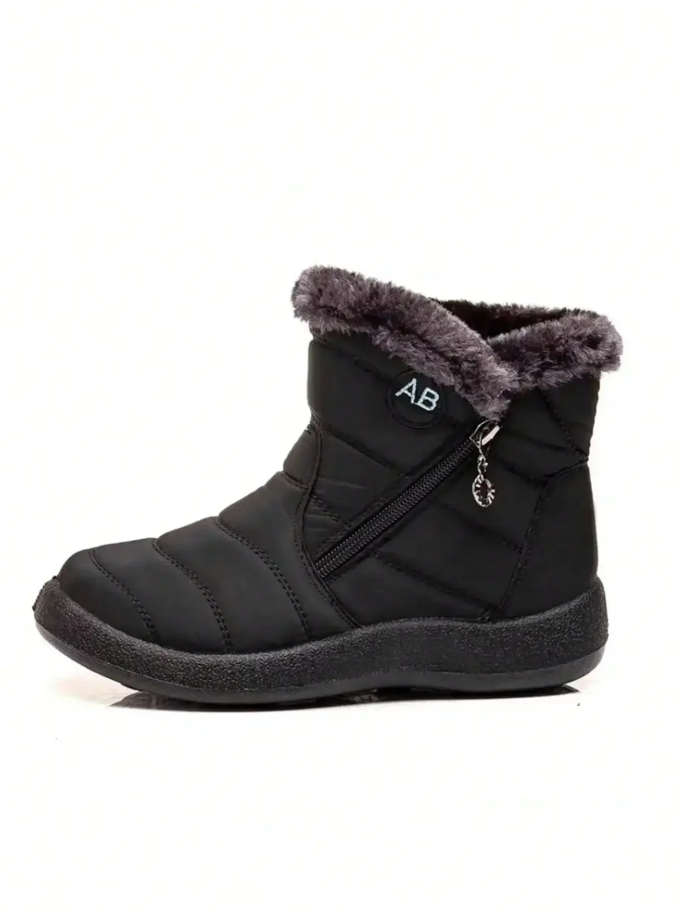 Women's Winter Snow Boots Faux Fur Lined Waterproof Ankle Booties Side Zipper Warm Outdoor Short Boots for Cold Weather