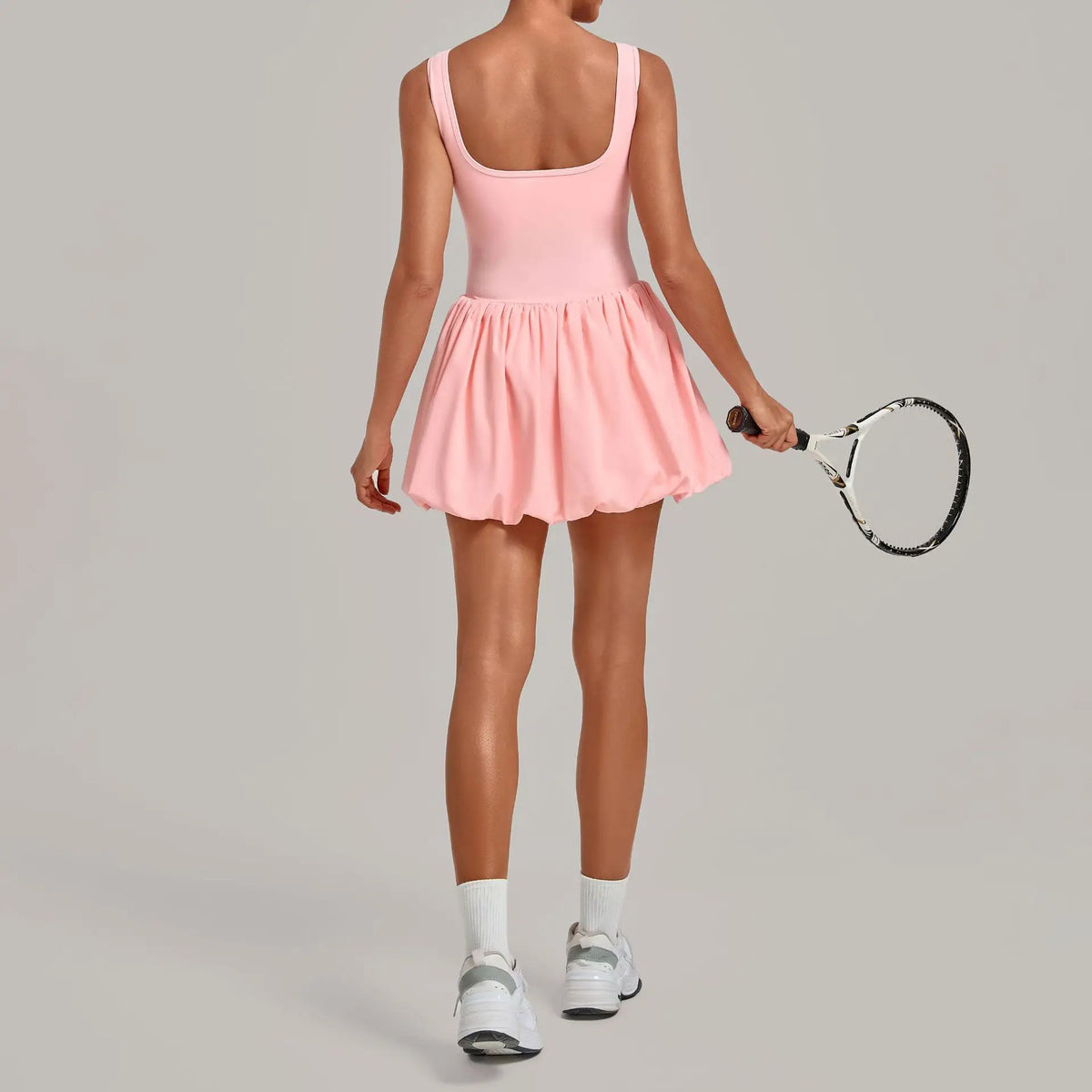 Nake Fake Two-piece Tennis Dresses Women's Anti Glare Pleated Fluffy Skirt Bulit-in Pocket Shorts Outwear Gym Fitness Golf Dress
