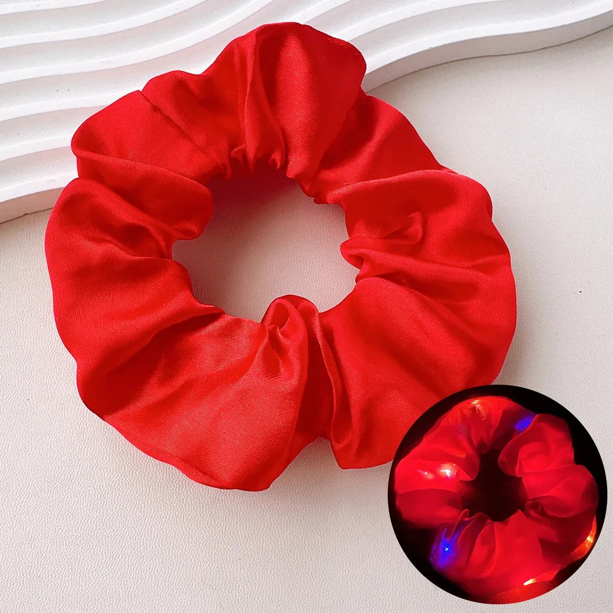 Light Up Scrunchies, LED Scrunchies Hair Bands, Elastic Glow in the Dark Srunchies Rave Accessories for Women Birthday Halloween
