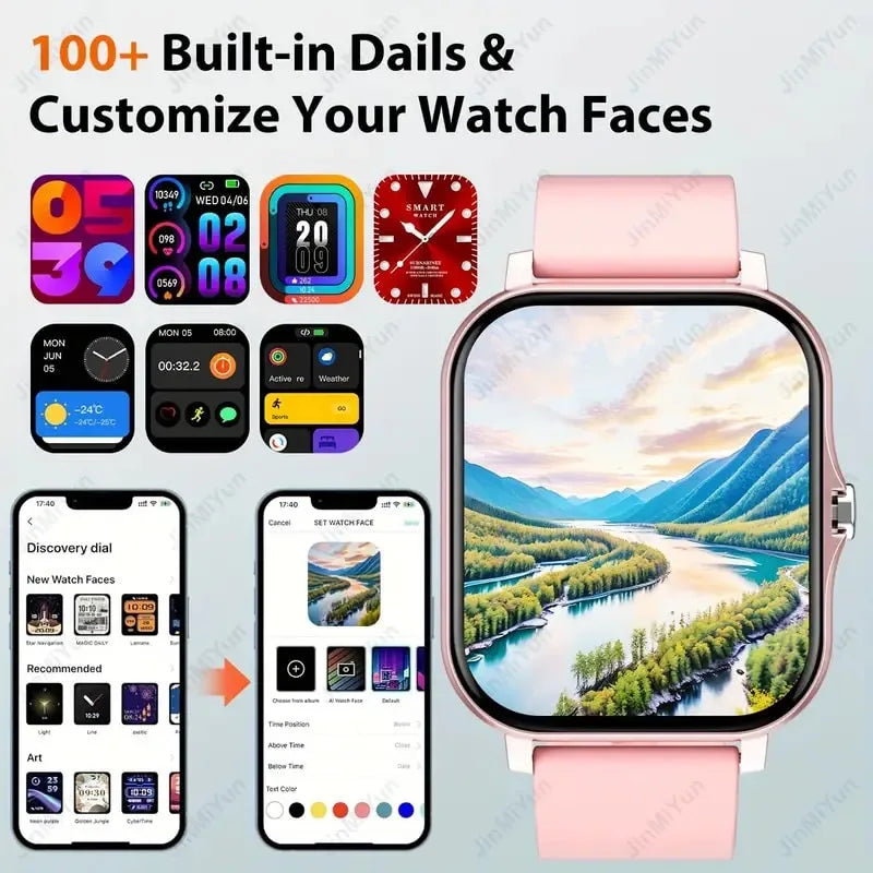 Reloj inteligente con pantalla táctil completa de 1.83 pulgadas, reloj deportivo de fitness equipado con función de llamada, calculadora de podómetro, modo deportivo