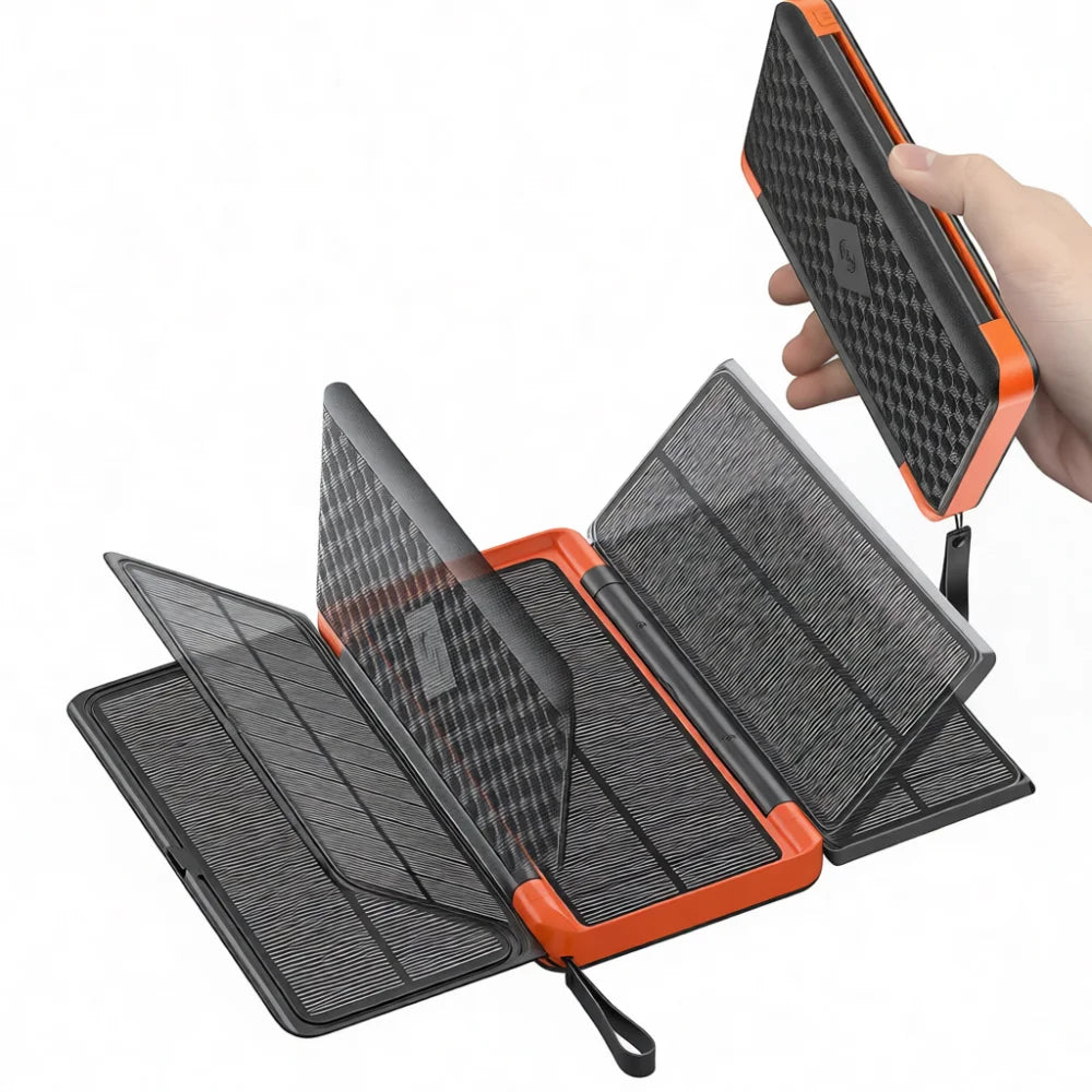 Portable Foldable Solar Charger Power Bank Outdoor Camping Hiking Equipment Mobile Energy Storage Travel Battery Pack