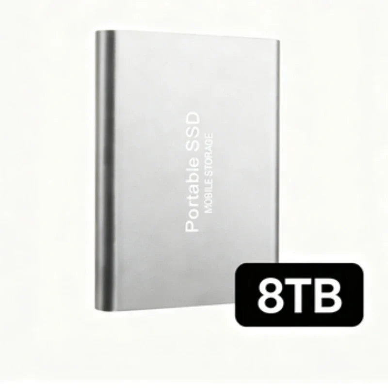 Portable External SSD, 1TB-16TB Large Capacity USB3.1 High Speed Solid State Drive, Lightweight Storage for Laptop, Desktop, Mac