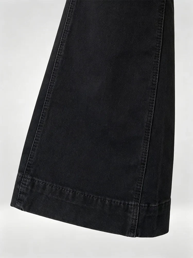 2025 Women's Concise High Waist Flared Jeans Stretchy Slim Fit Casual Chic Trendy Denim Pants Goth Harajuku Y2K Female Trousers