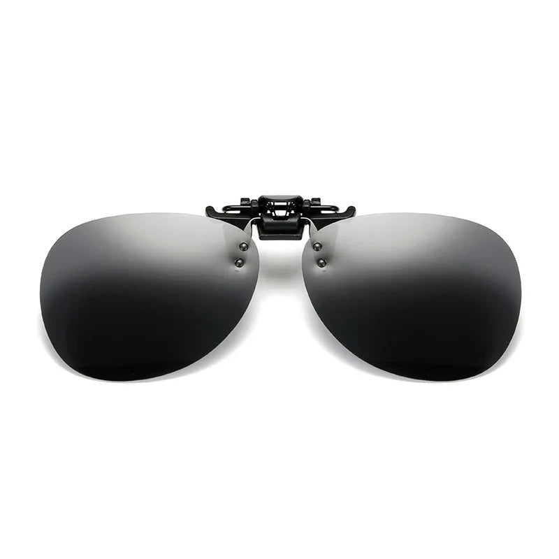 VIVIBEE Rimless Pilot Flip Up Clip on Sunglasses Oversized Men Polarized Clips Aviation Big Size Driving Women UV400 Glasses