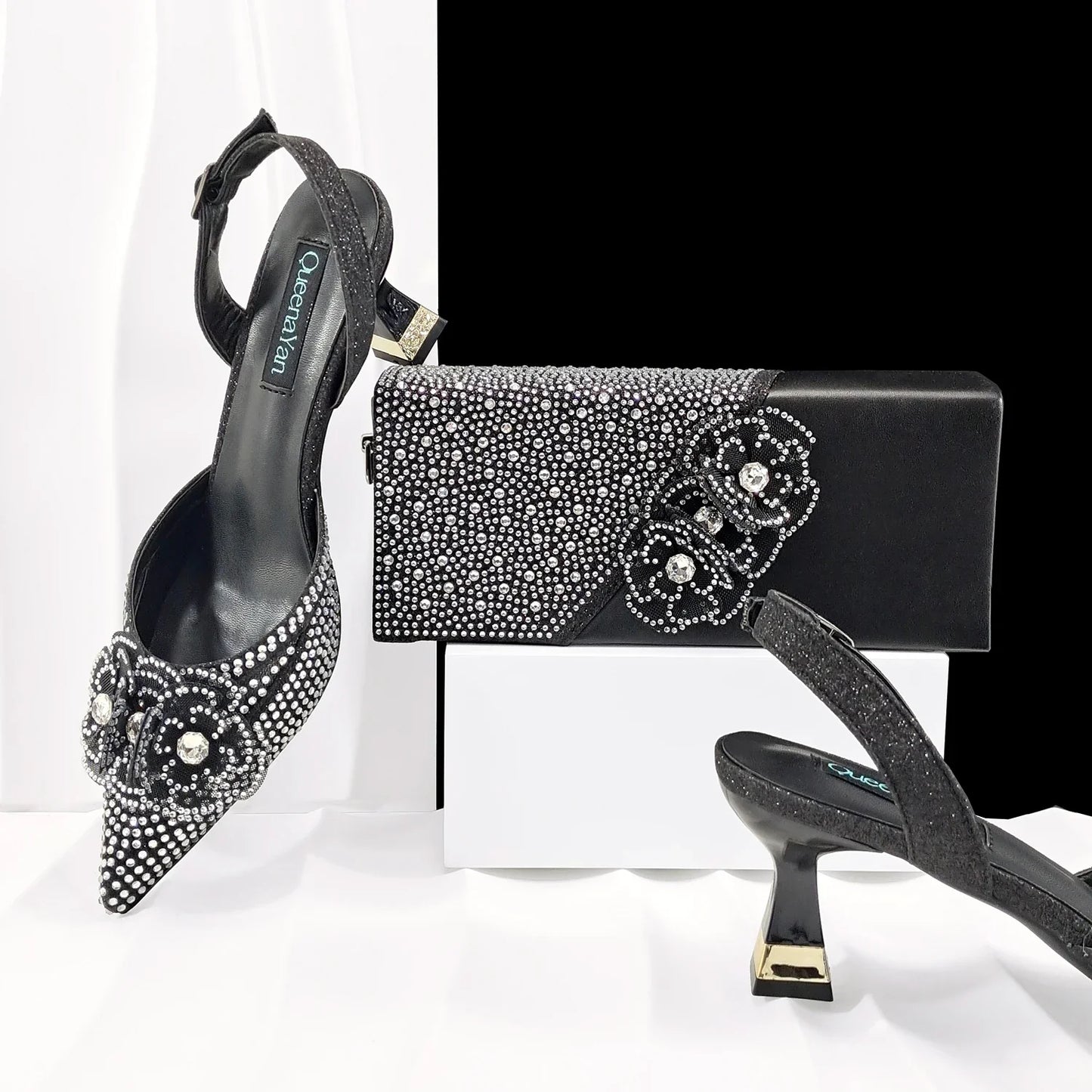 Doershow Lastest Italian Design Fashion Style Ladies Shoes with Matching Bag Set 2026 Nigerian Shoes and Bag Set!  HJ1-1